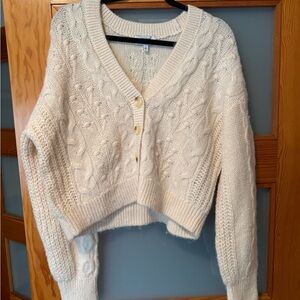 & Other Stories Cream Cable Knit Cardigan